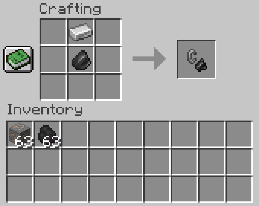 Crafting recipe for flint and steel