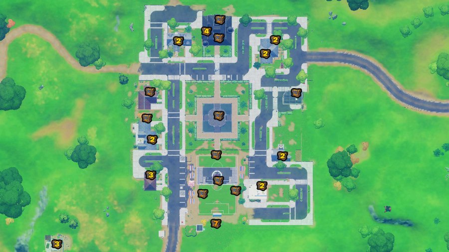 Doom's Domain chest map in Fortnite