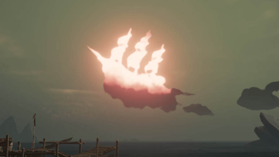 A Sea of Thieves Skeleton Fleet cloud.