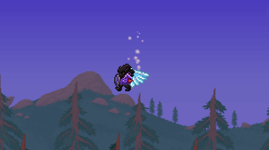 Showing off Frozen Wings in Terraria