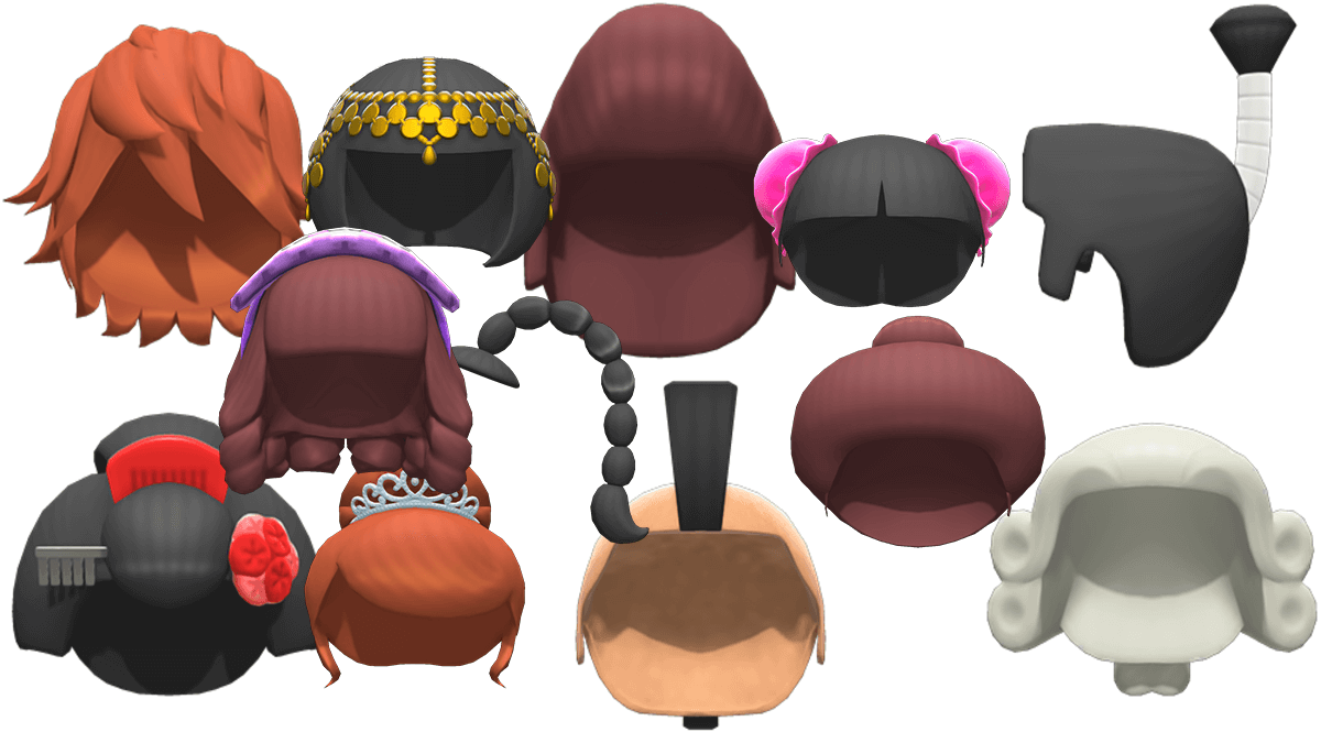 Several headpieces in Animal Crossing: New Horizons.