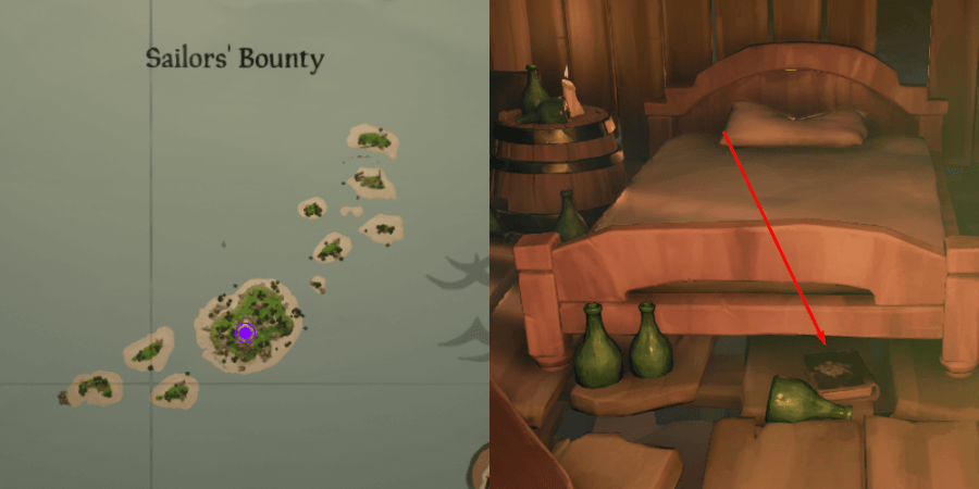 The Art of the Trickster Journal Location near the bed on Sailor's Bounty.