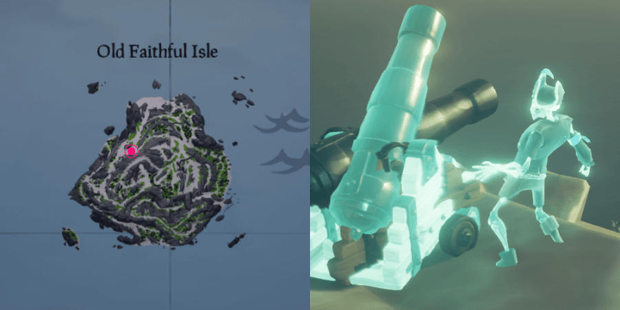 The location of Dingers key on Old Faithful Isle.