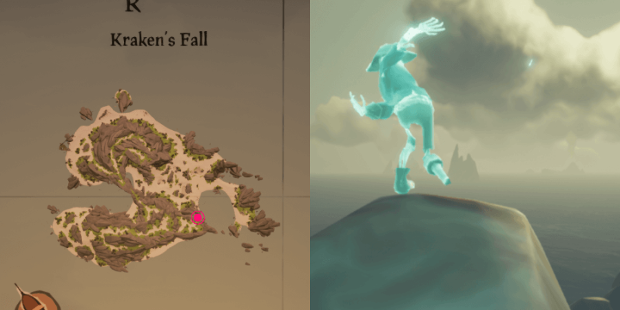 The location of Eli's key on Kraken's Falle.