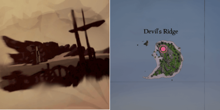 The location of the key on Devils Ridge.