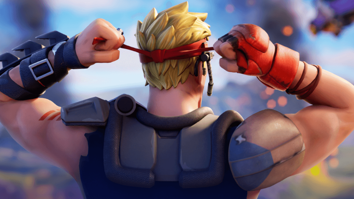 Fortnite Jonesy tightening his headband.