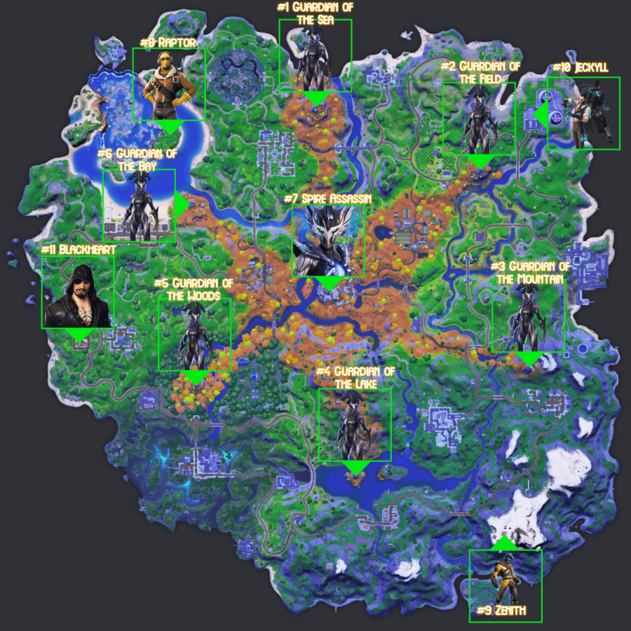 All Boss locations in Fortnite Season 6