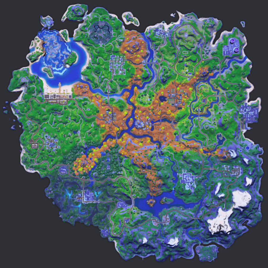 The Full Fortnite C2S6 map.