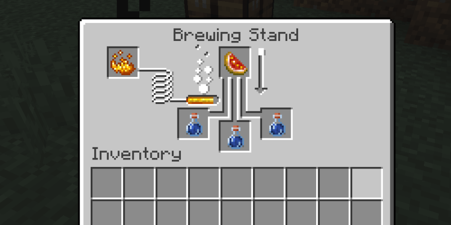 Brewing with Glistering Melon in Minecraft.