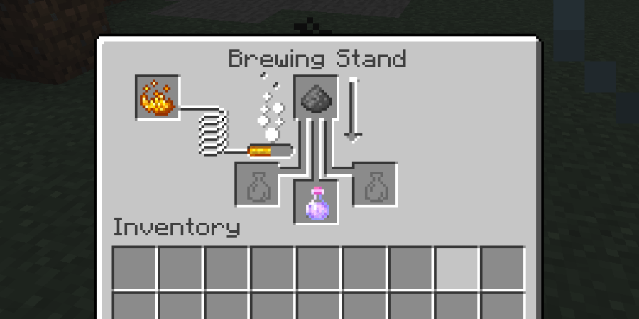 Brewing with Gunpowder in Minecraft.