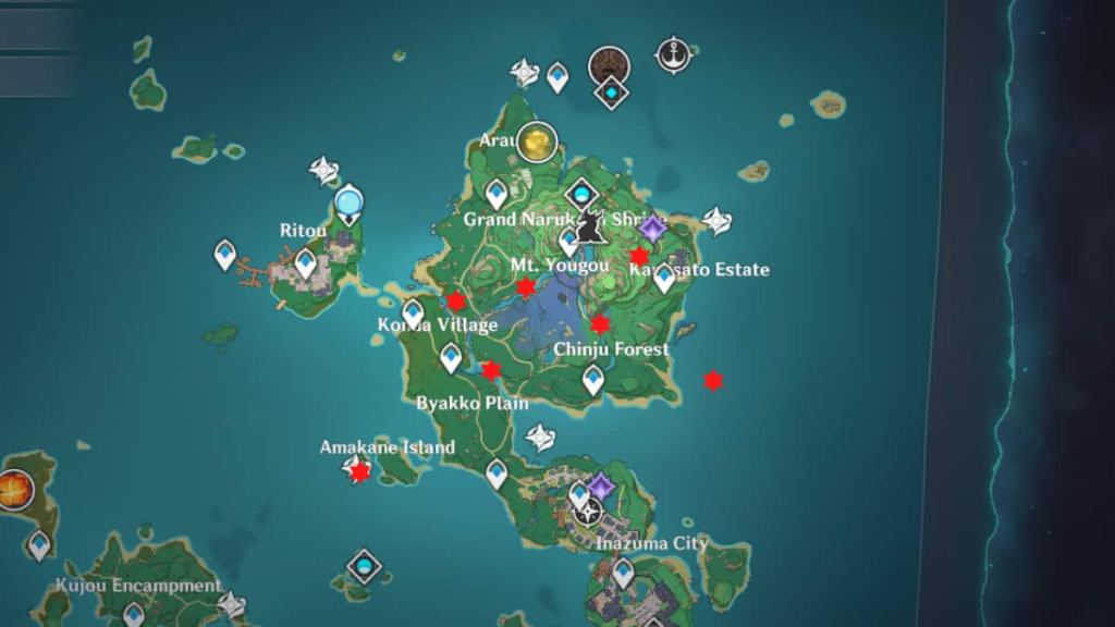 All Inazuma (Narukami) Time Trial Locations in Genshin Impact