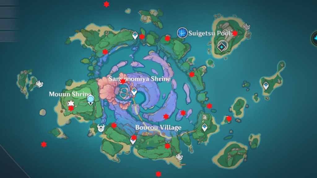 All Inazuma (Watatsumi Island) Time Trial Locations in Genshin Impact