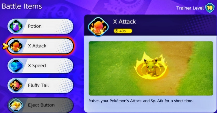 Screenshot of Pokémon Unite gameplay