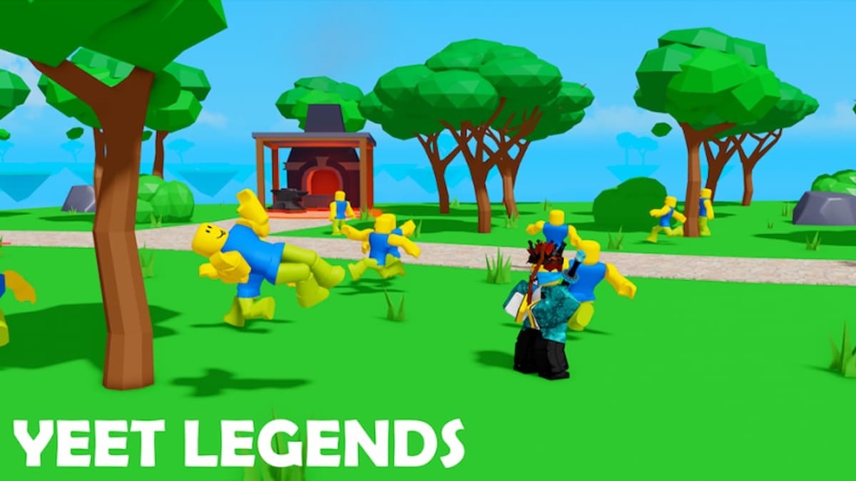 Roblox Yeet Legends characters on island