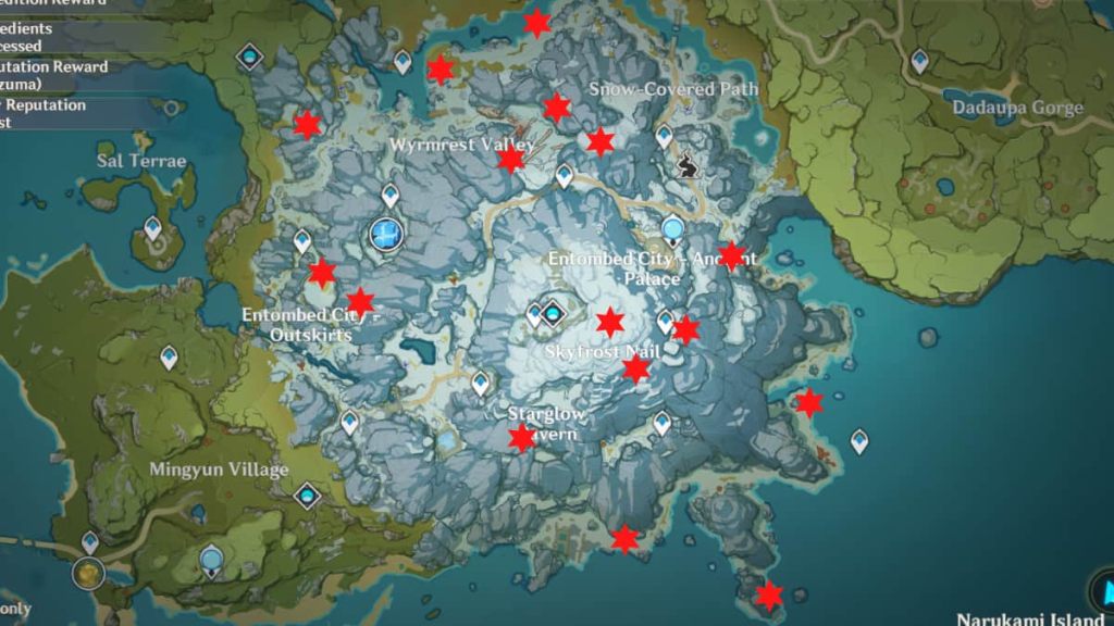 All Dragonspine Time Trial Locations in Genshin Impact