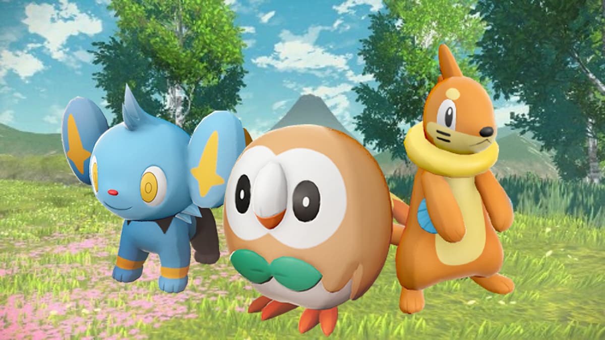 Shinx, Rowlet, and Buizel