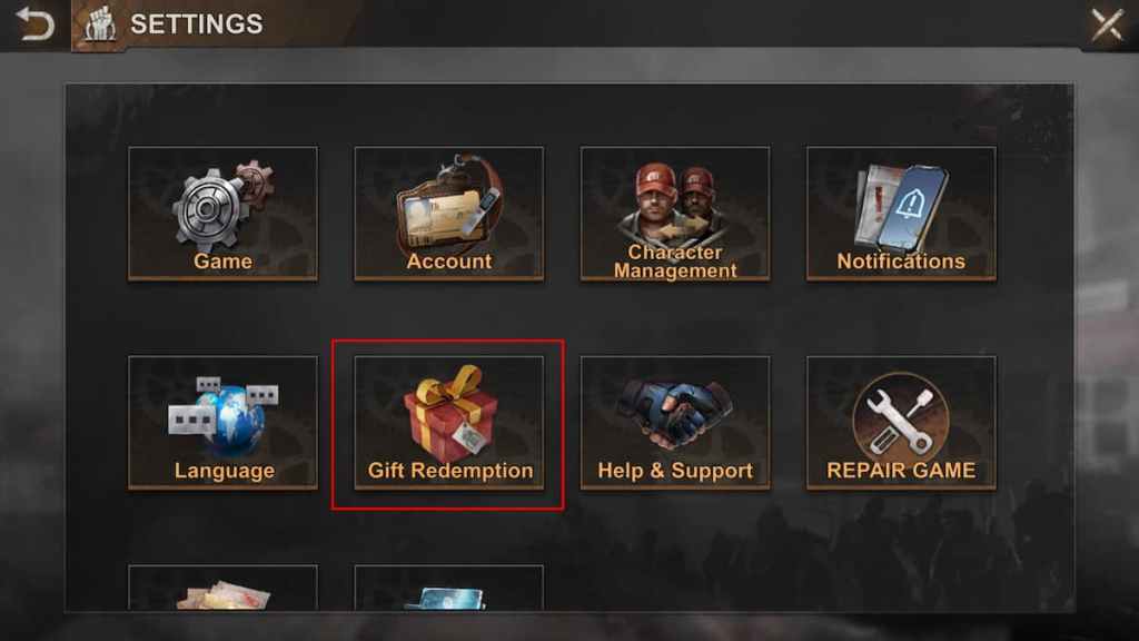 State of Survival Codes redemption menu