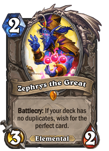 Zephrys Hearthstone wish card