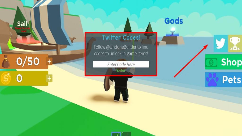 Redeem code text box for Roblox Viking Simulator