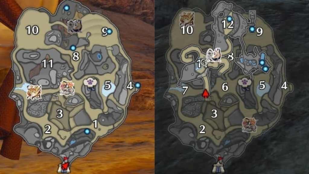 MHR Sunbreak Eroded Elder Skeleton location map