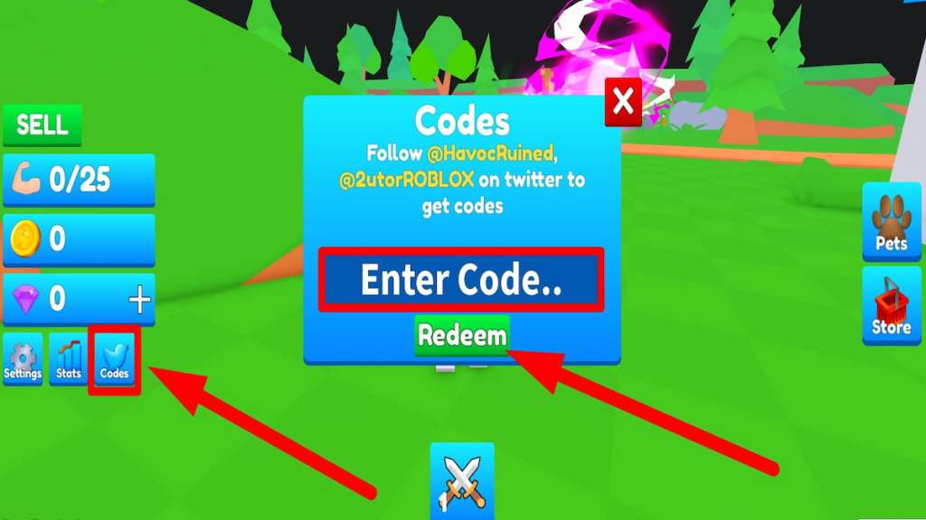 Redeem code text box for Roblox Axe Champions