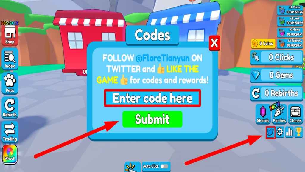 Redeem code for Roblox Clicker Party Simulator