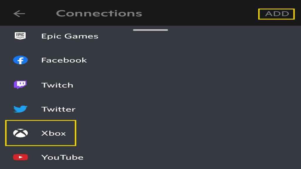 Add Xbox connection to your Discord account