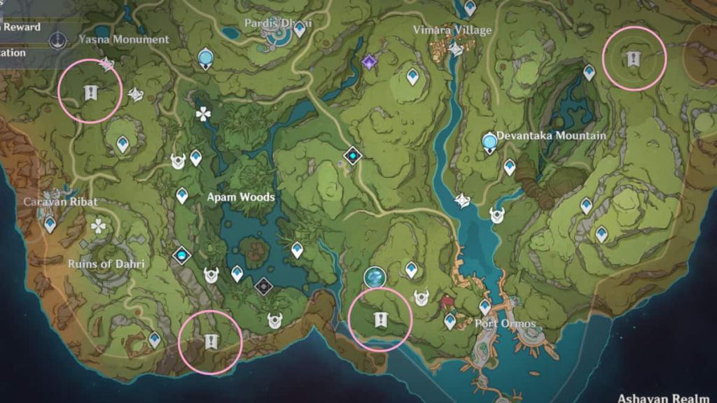 All Eremite camp locations in Sumeru in Genshin Impact. 