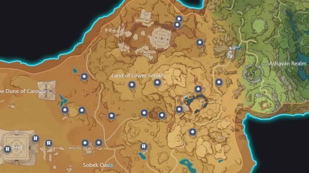 Sumeru (Land of Lower Setekh) Time Trial Locations in Genshin Impact