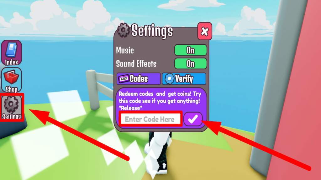 Redeem code text box for Roblox Pet Crafting Simulator 