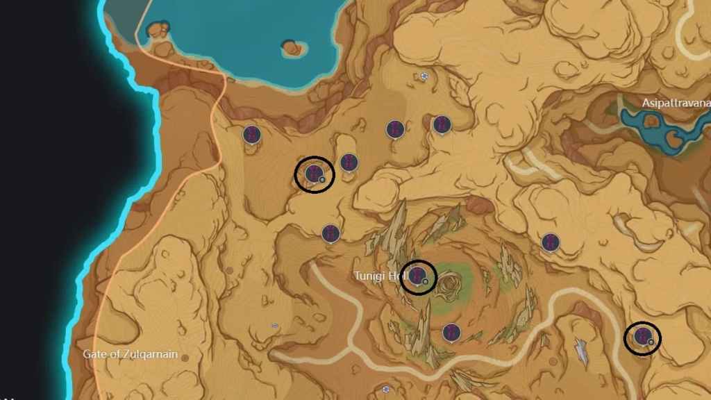 Sumeru Desert Time Trial Locations in Genshin Impact